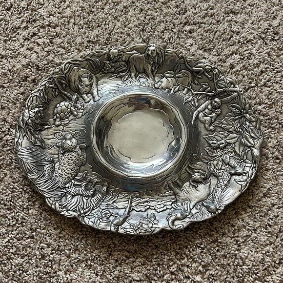 Arthur Court Other - Arthur Court Aluminum Large AFRICAN SAFARI ANIMALS Chip & Dip Bowl